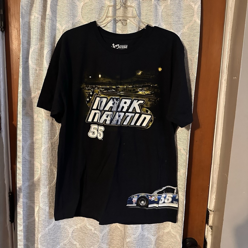 Mark Martin NASCAR Chase Authentics Black Racing T-Shirt Men's XL Vintage Style - Picture 1 of 7